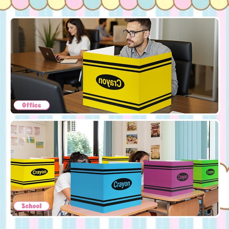Pnluoce 24pcs School Examination Desk Divider,Privacy Shield Folder Boards,Cardboard Privacy Divider, Easy to Clean Carry-Friendly Essential Items for Home Learning and Office Work - Image 4